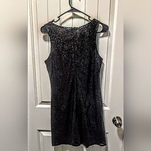 Mittoshop Black Sequin Mini Dress Fitted Women's Size M. Elegant Cocktail Dress